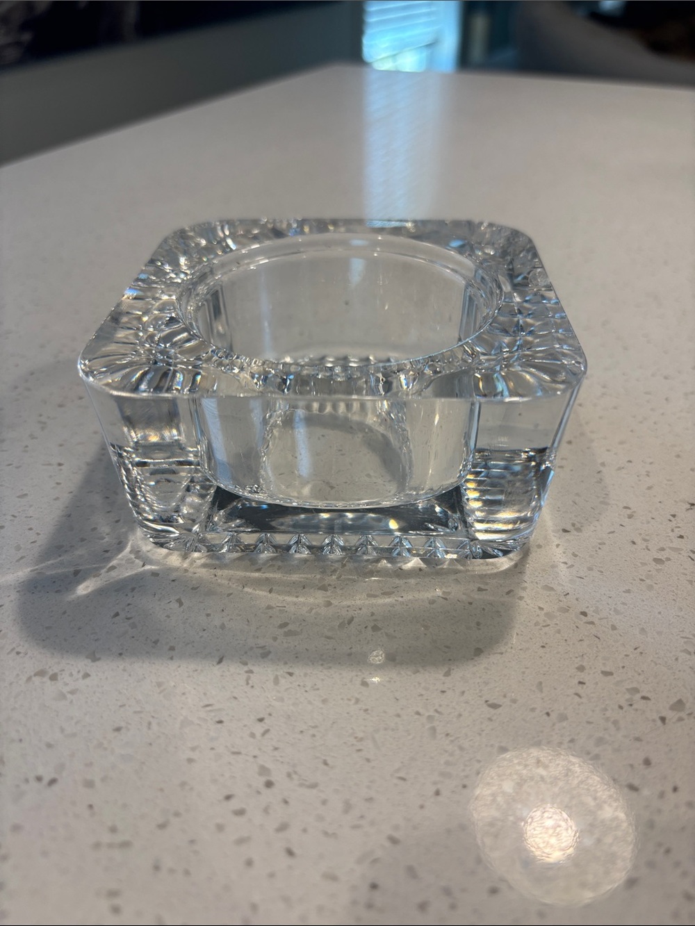 Vintage Cristal d’Arques France Lead Crystal Square Candle Holder Trinket Dish